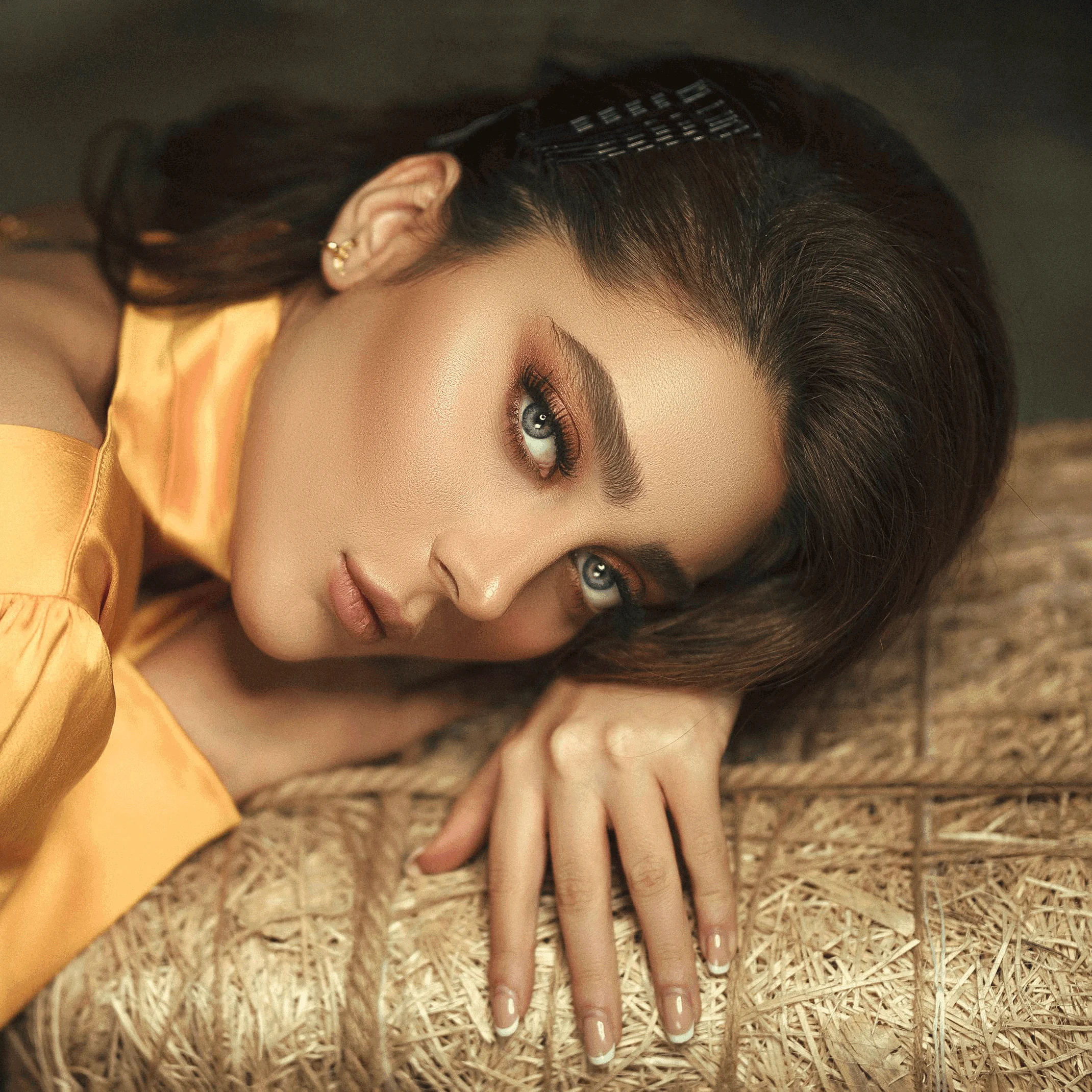 Beautiful woman with glowing skin after salon treatment